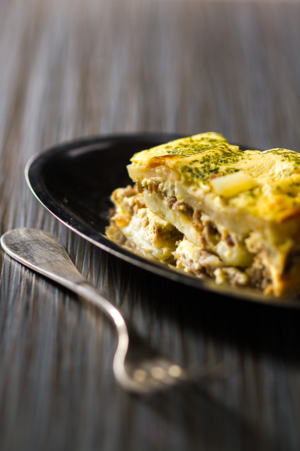 EASY Ground Beef Potato Moussaka Casserole - Balkan Lunch Box