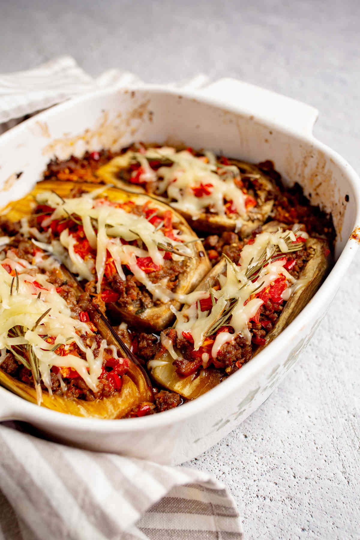 Baked Stuffed Eggplant with Ground Beef Stuffing Balkan Lunch Box