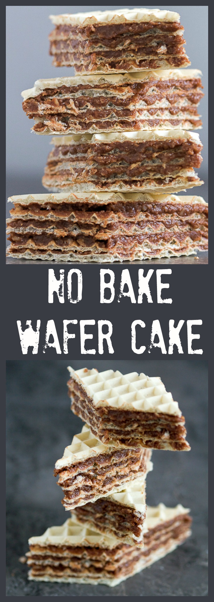 Balkan No Bake Wafer Cake: layered tort wafers connected with a smooth filling made out of chocolate, butter and walnut melted in hot milk.