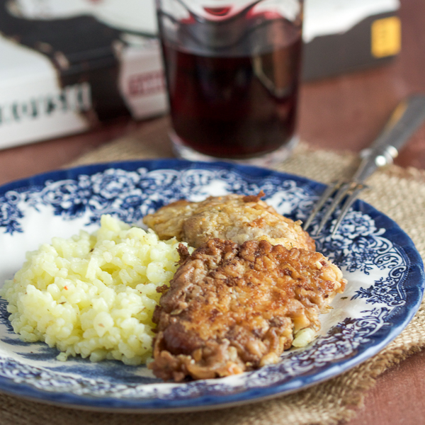  Let me break down these red wine veal schnitzels. Today we're making veal (which is nothing but a younger version of beef) schnitzels (basically just means breaded meat), baked in red wine (I don't need to explain red wine to you). 