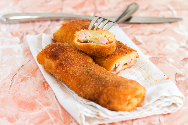 Breaded Crepes With Ham and Cheese Pohovane Sa Sirom i Sunkom coolinarika