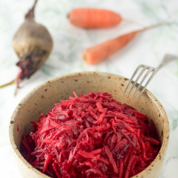 Healthy and tasty beet and carrot salad.