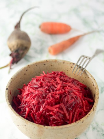 Healthy and tasty beet and carrot salad.