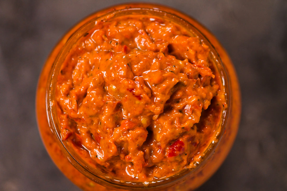 Ajvar in a jar. 