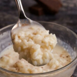 A spoonful of rice pudding.