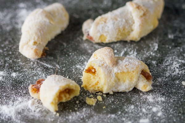 Perfect three ingredient cookie (batter, sugar and flour) filled with jam and baked. Classic combo for the win!