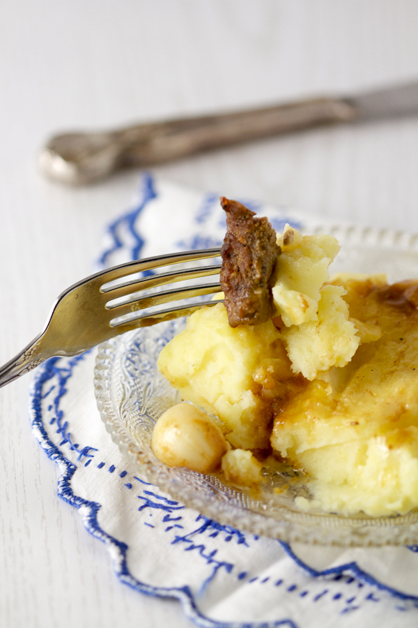 Moist and smooth veal rump medallions simmered in reduction sauce and served over softest, fluffiest mashed potatoes. 