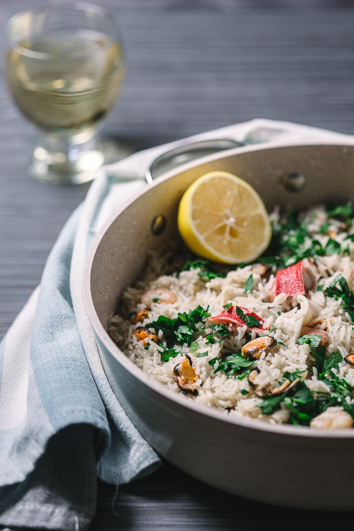 Classic Seafood Risotto in White Wine - Balkan Lunch Box