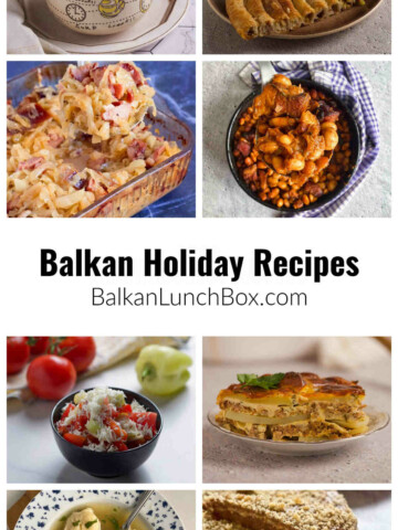 Collage of photos from the blog depicting favorite Balkan dishes.