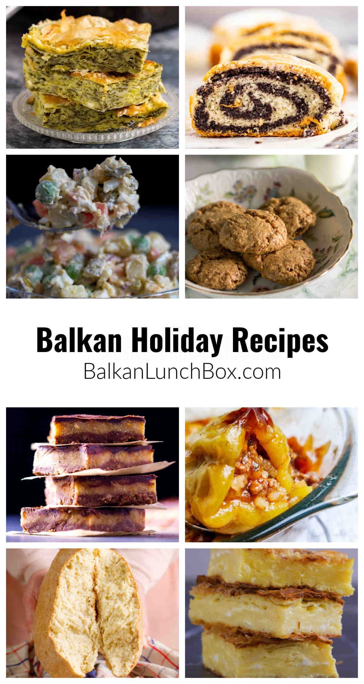 Photo collage on the blog depicting favorite Balkan dishes.