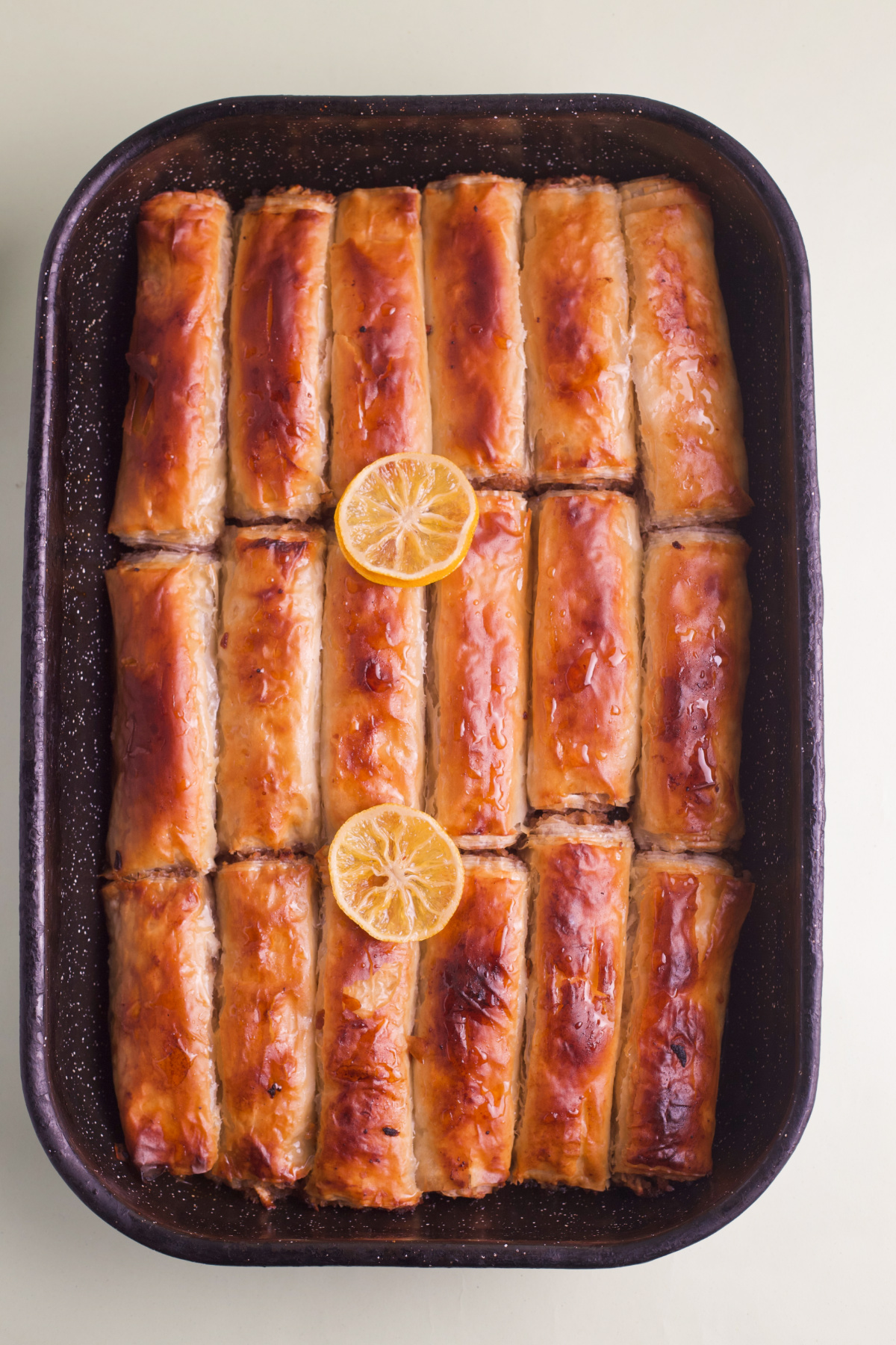 A pan full of jabukovača apple pie.